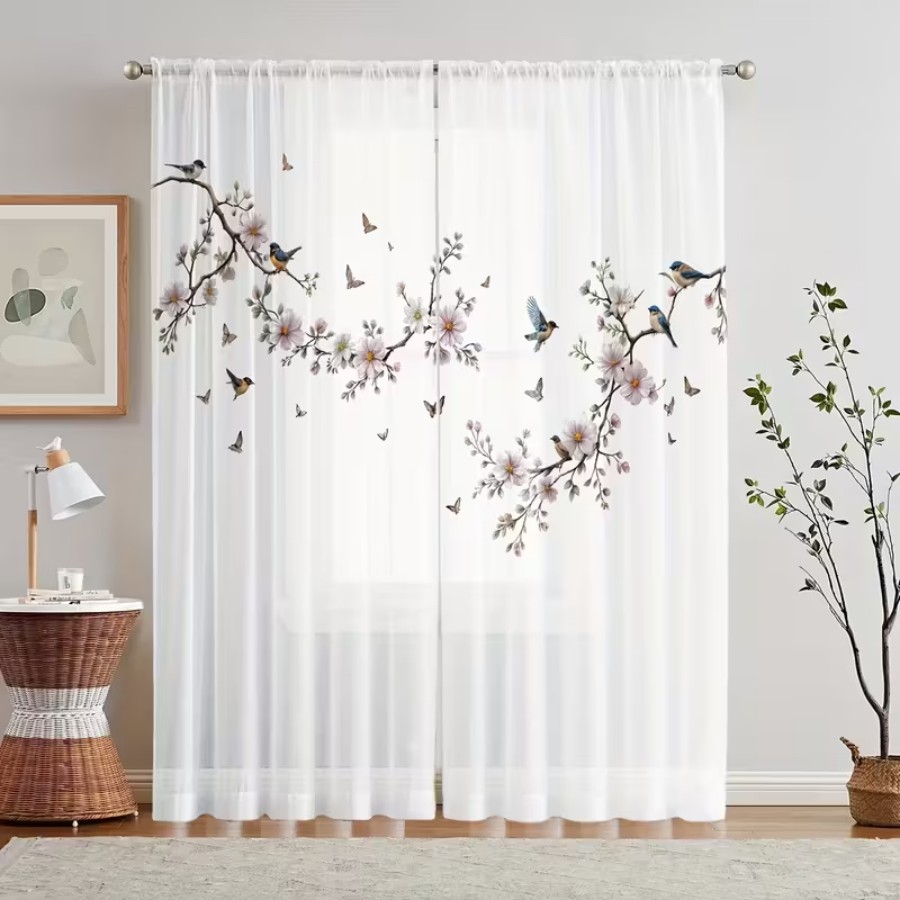 2 rideaux transparents à impre - Garden Camera avis et prix