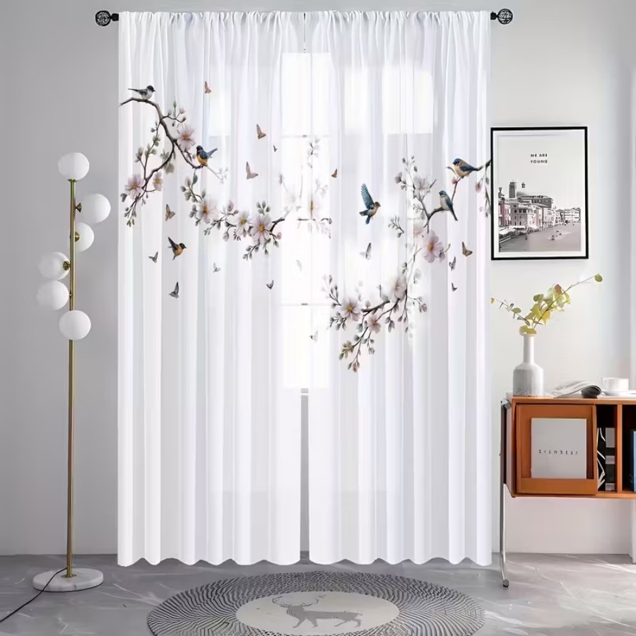 2 rideaux transparents à impre - Garden Camera avis et prix